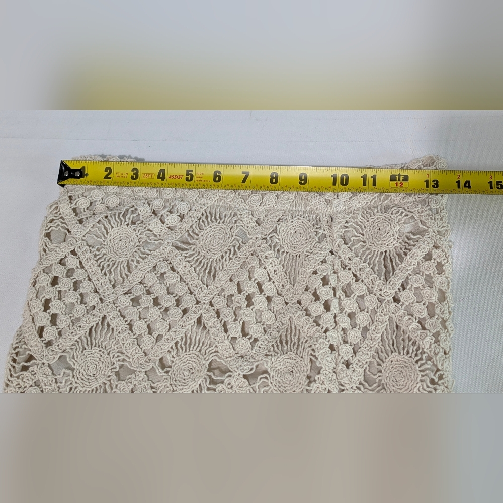 NWT Blue Rain Boho Diamond Crochet Maxi Skirt Cream/Tan Size S Festival Bohemia - Picture 11 of 13